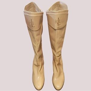 Ralph Lauren Tan Heeled Boots